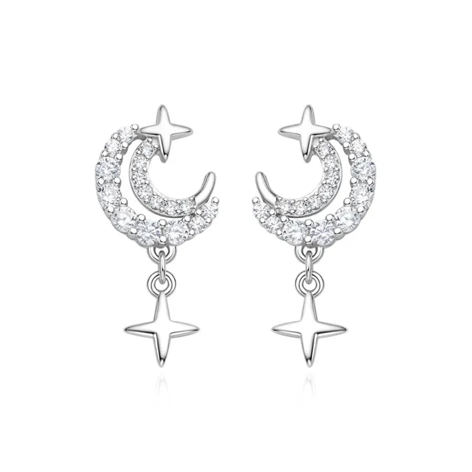 FANCI S925 Silver Set With Gemstones Stud Earrings Women's