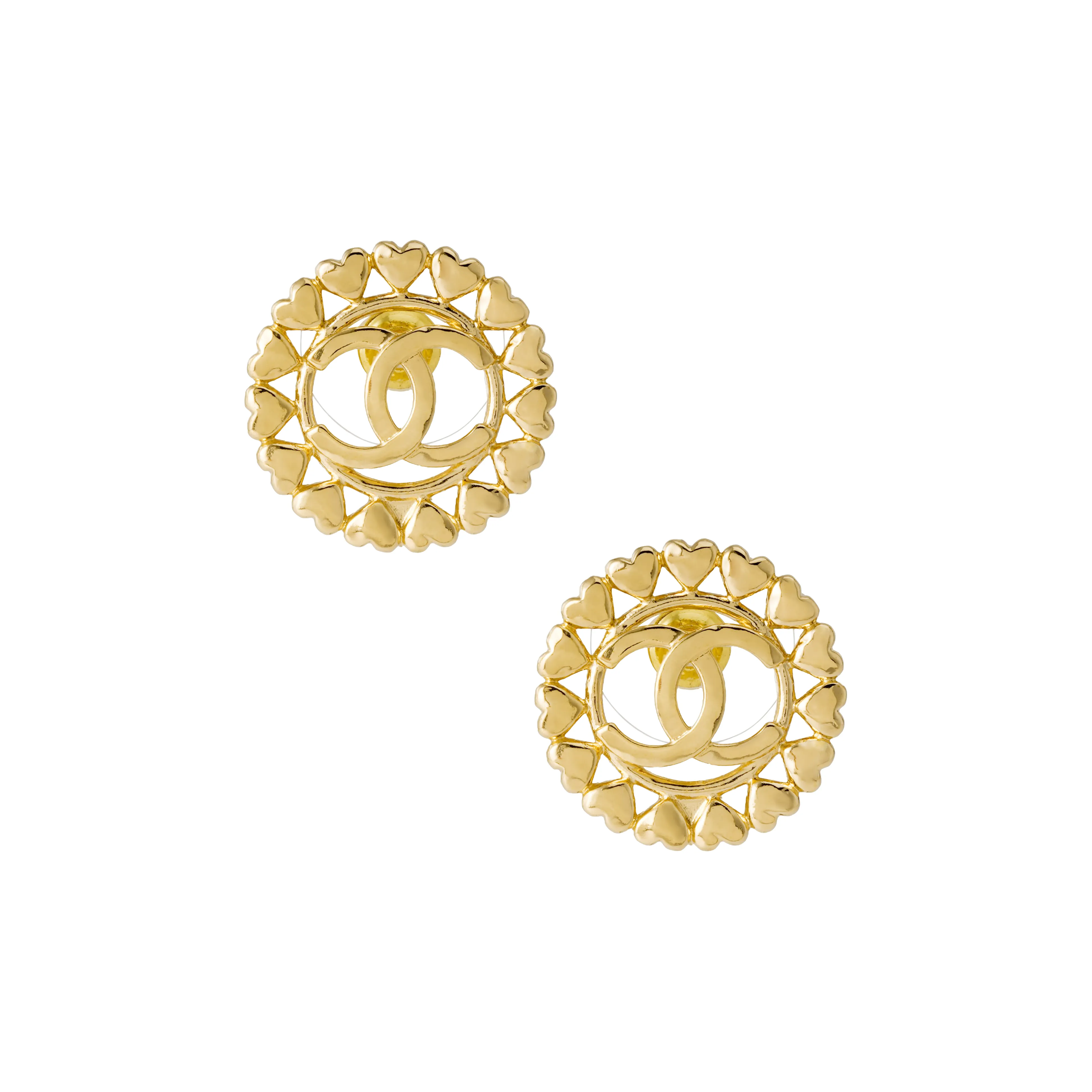 CHANEL Stud Earrings Women's Gold