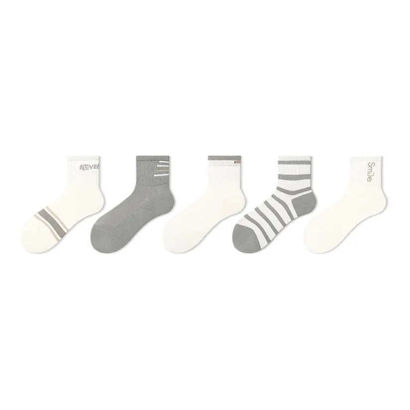 Primeet SS24 Mid-Calf Socks Spring And Summer Men's 5 Pack