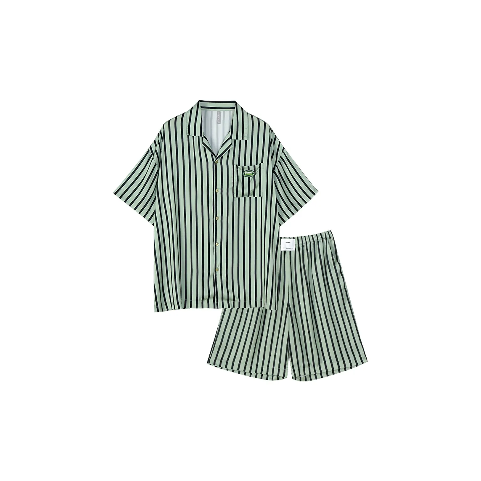 Same Language Пижамный комплект Мужской Полосы Бирюзовый Синий