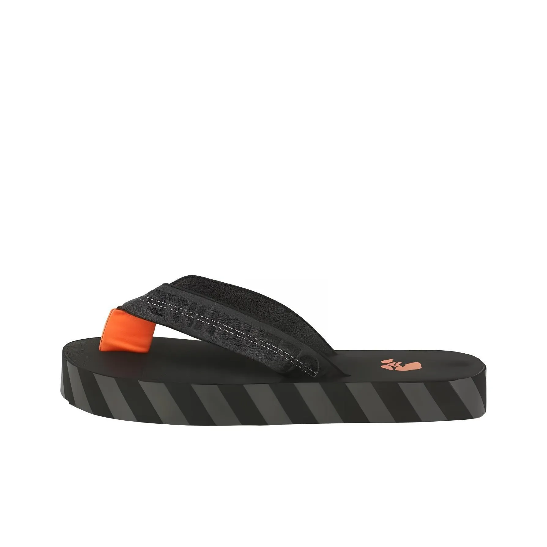 OFF-WHITE Industrial Belt Flip Flop Black Orange
