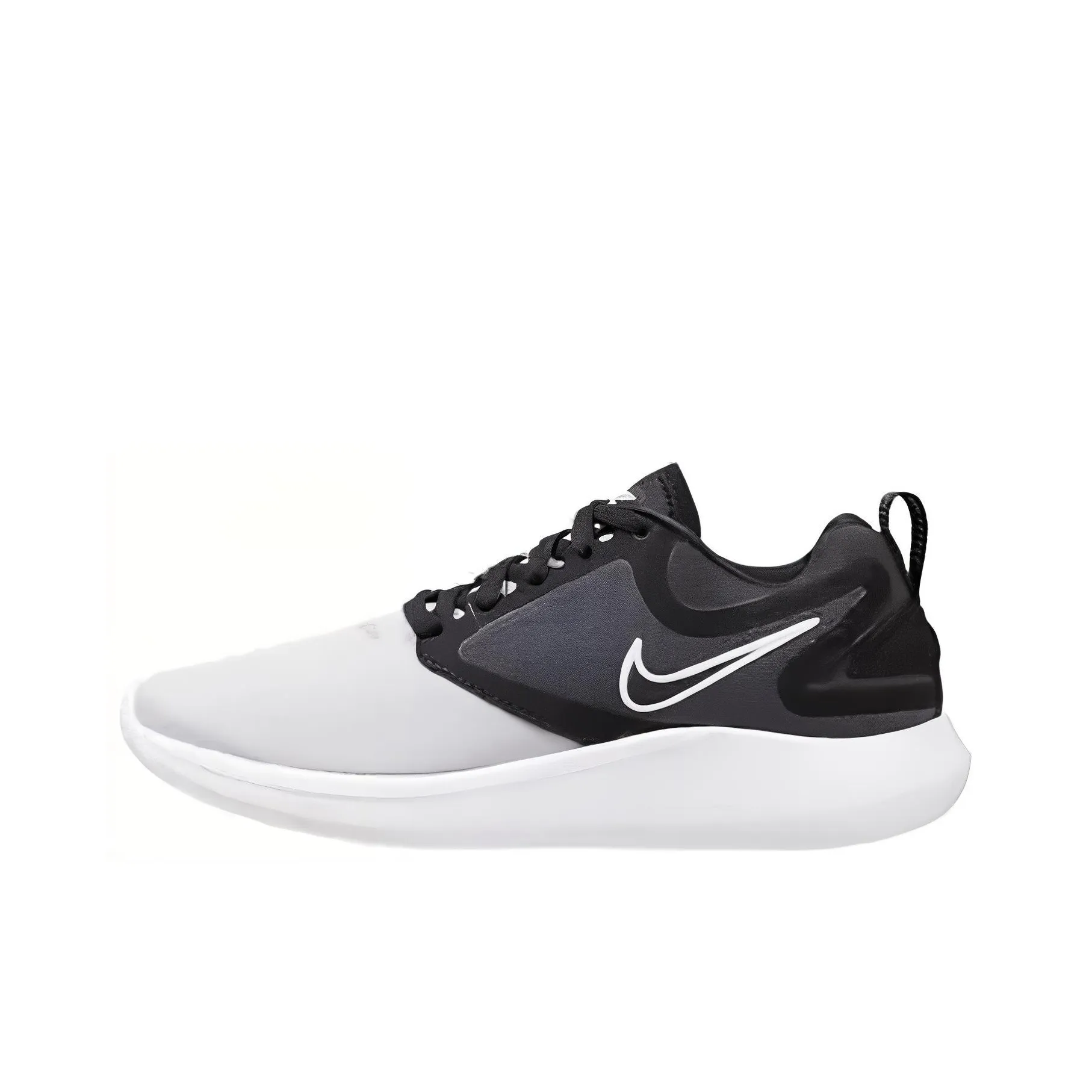 Nike Lunarsolo Аbrasion Resistant Дышащие Низкие Кроссовки для Бега Унисекс Черные Белые