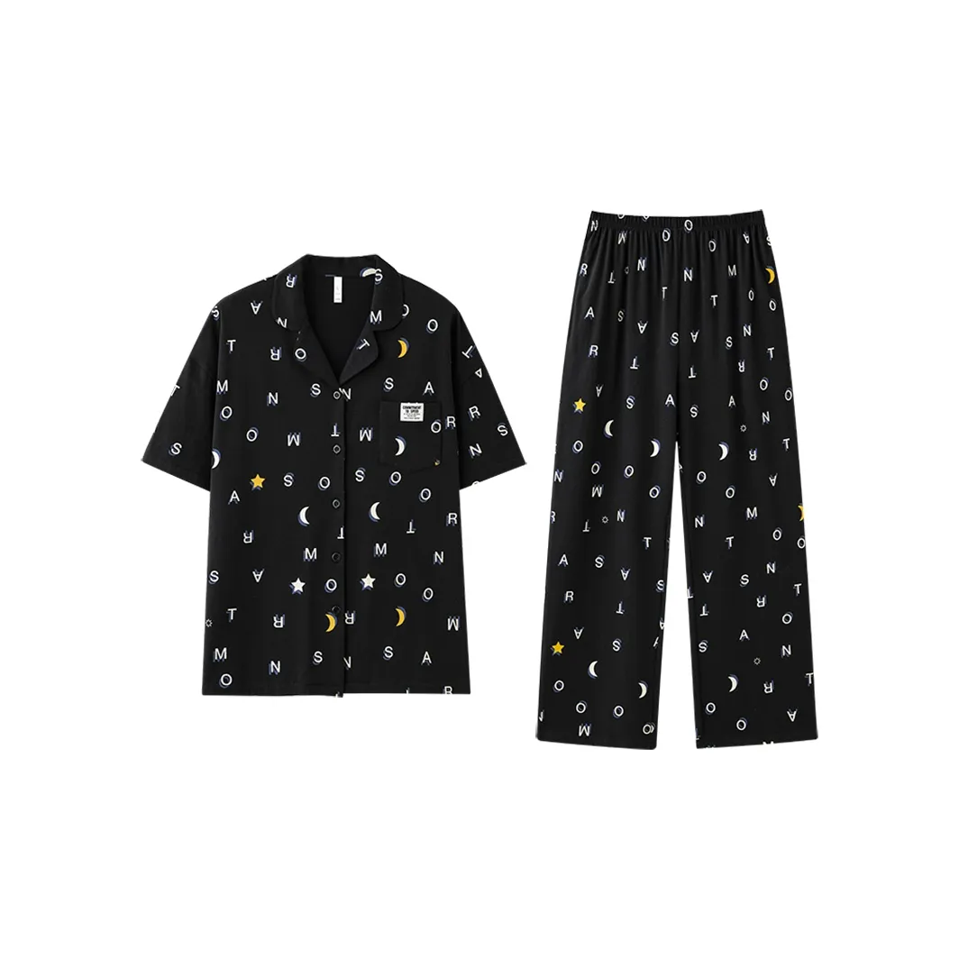 Tianmicat Pajama Set Women's Black