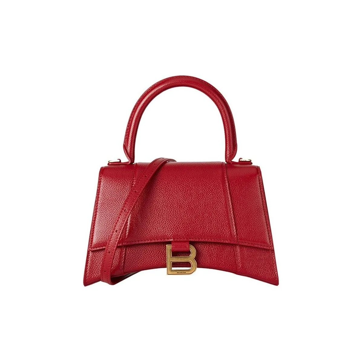 Balenciaga Grain Cow Leather Handbag Trumpets Women's Red