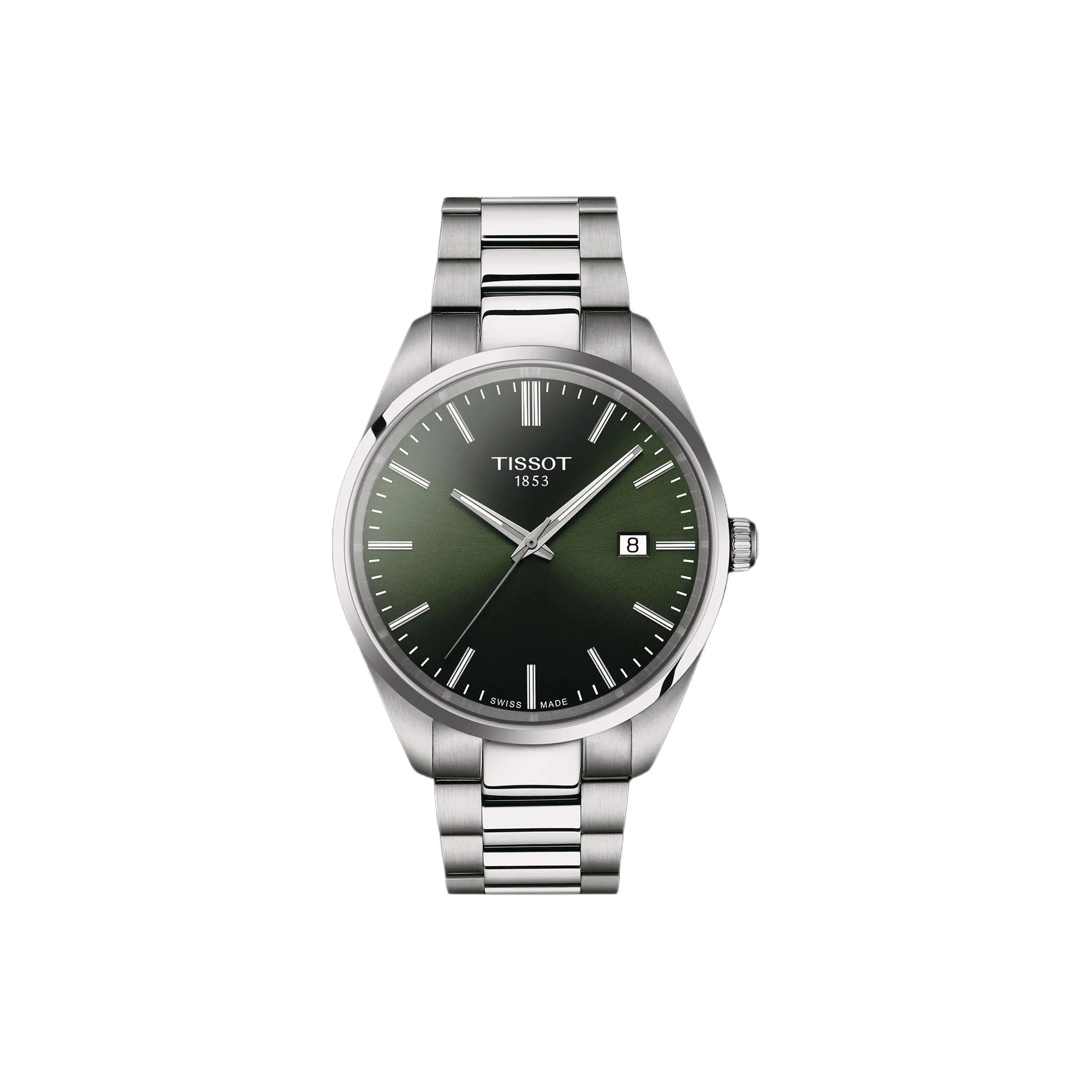 TISSOT PR100 Collection Кварцевый механизм Мужские часы Циферблат 40 мм Зеленый Нержавеющая сталь Корпус Нержавеющая сталь Ремешок