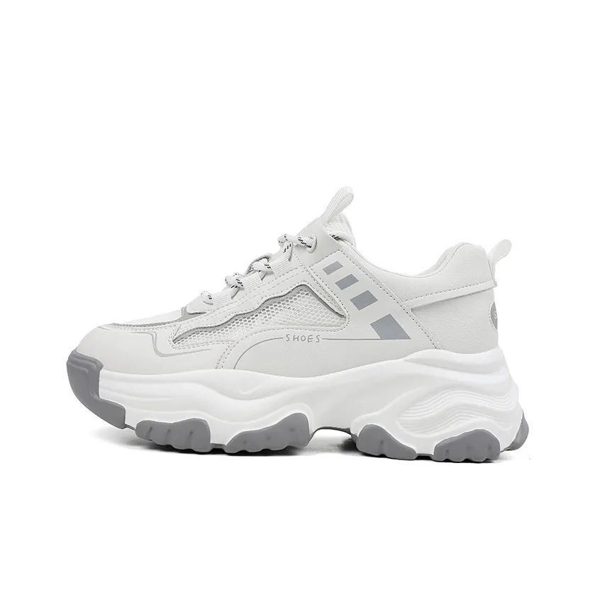 QIAONAI Противоскользящий Износостойкий Дышащий Низкий Топ Обувь для бега Женская Белая Серый