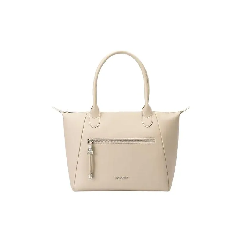 SAMSONITE Synthetic Leather Tote Bag, Shopping Bag, Shoulder Bag, Handbag Women's Beige