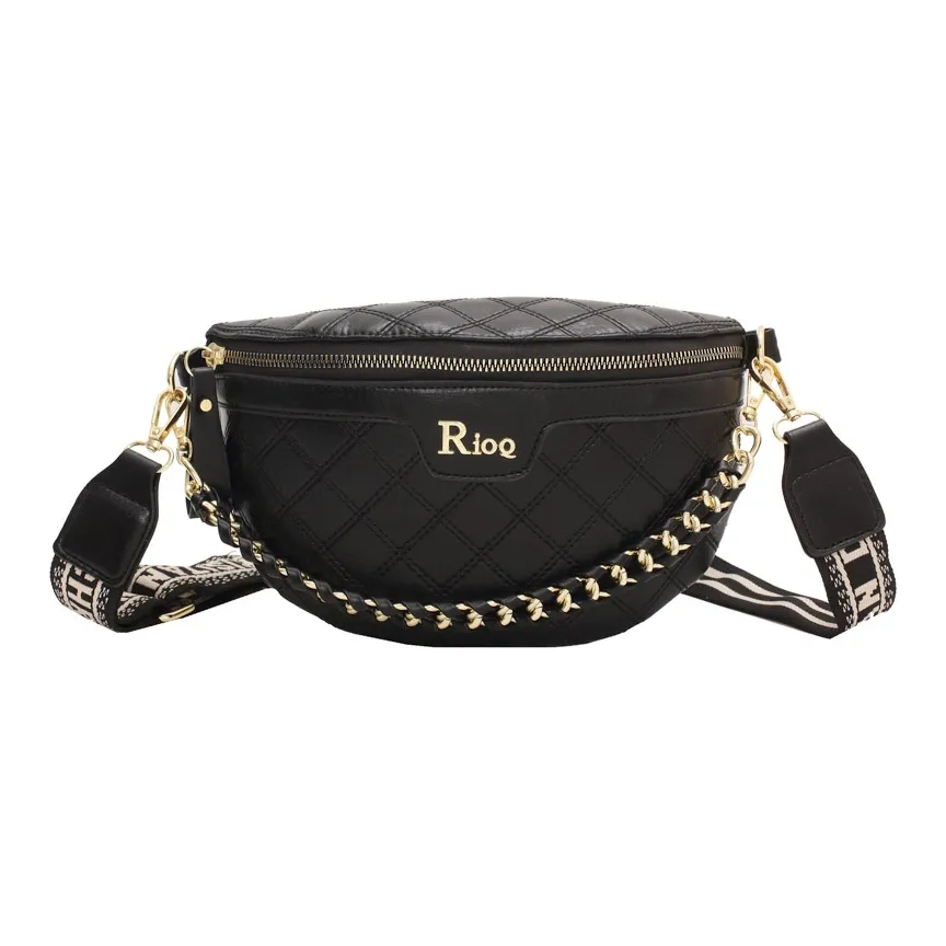MingLu PU Sling Bag Regular Unisex Black/Ecru