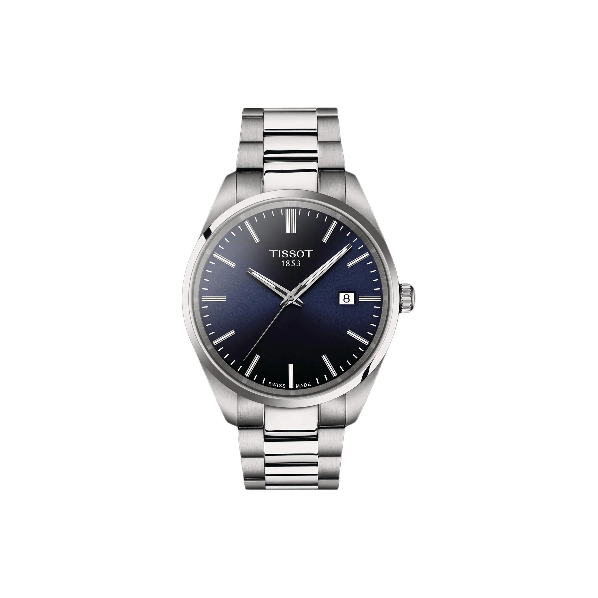 TISSOT PR100 Collection Кварцевый механизм Мужские часы Часы 40 мм Синий циферблат Корпус из нержавеющей стали Ремешок из нержавеющей стали