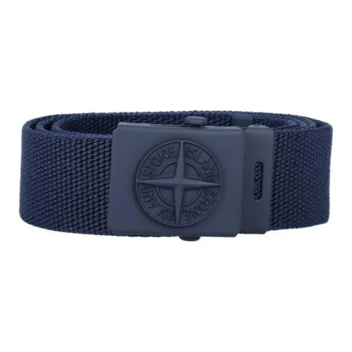 STONE ISLAND Logo Letter Плавная пряжка ремень детский синий ширина 3,5 см