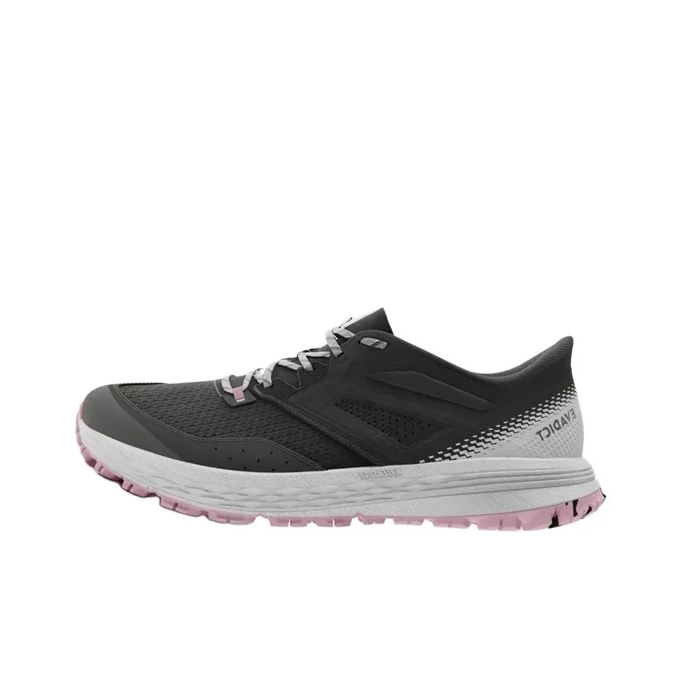 DECATHLON Cushioning Wear Resistant Low Top Trail Running Running Shoes Women's Black Gray