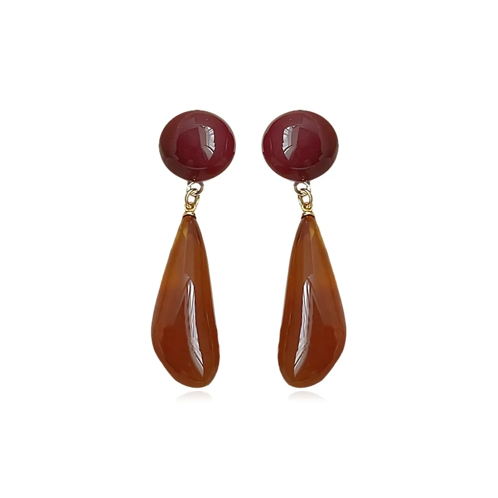 GUDS GAVE S925 Серебряные серьги-гвоздики смола медный сплав женские