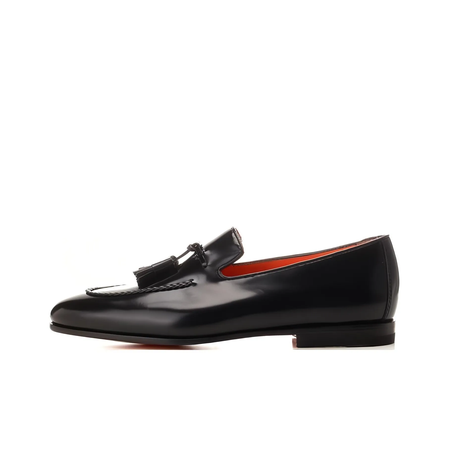Santoni Leather Tassel detail Loafers