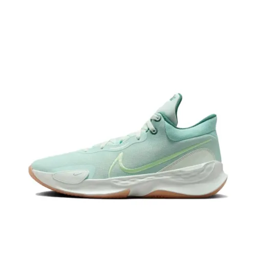 NIKE Renew Elevate 3 Баскетбольные кроссовки Низкие Прибрежный синий/Паровой зеленый/Красный Бронза/Светло-зеленый/ICE Жадеит Синий Мужские