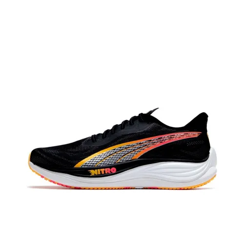 PUMA Velocity Nitro 3 Беговые кроссовки Низкие Черно-серебристые Солнечно-желтые Мужские