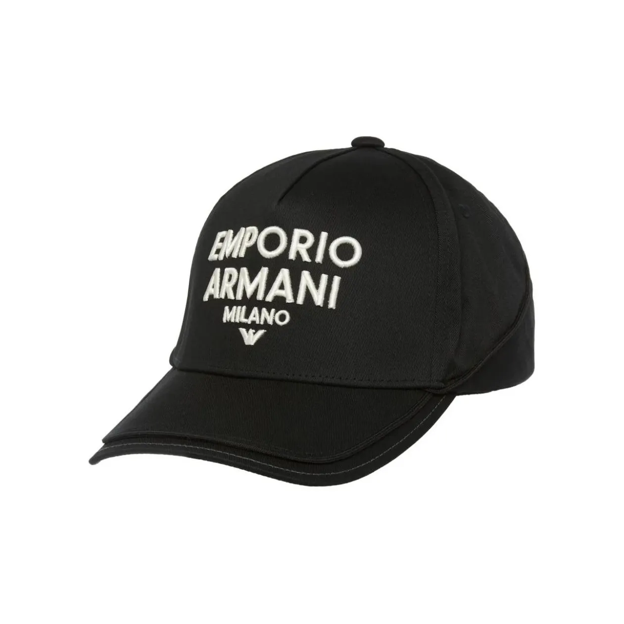 GIORGIO ARMANI Cotton Baseball Caps Men's Black