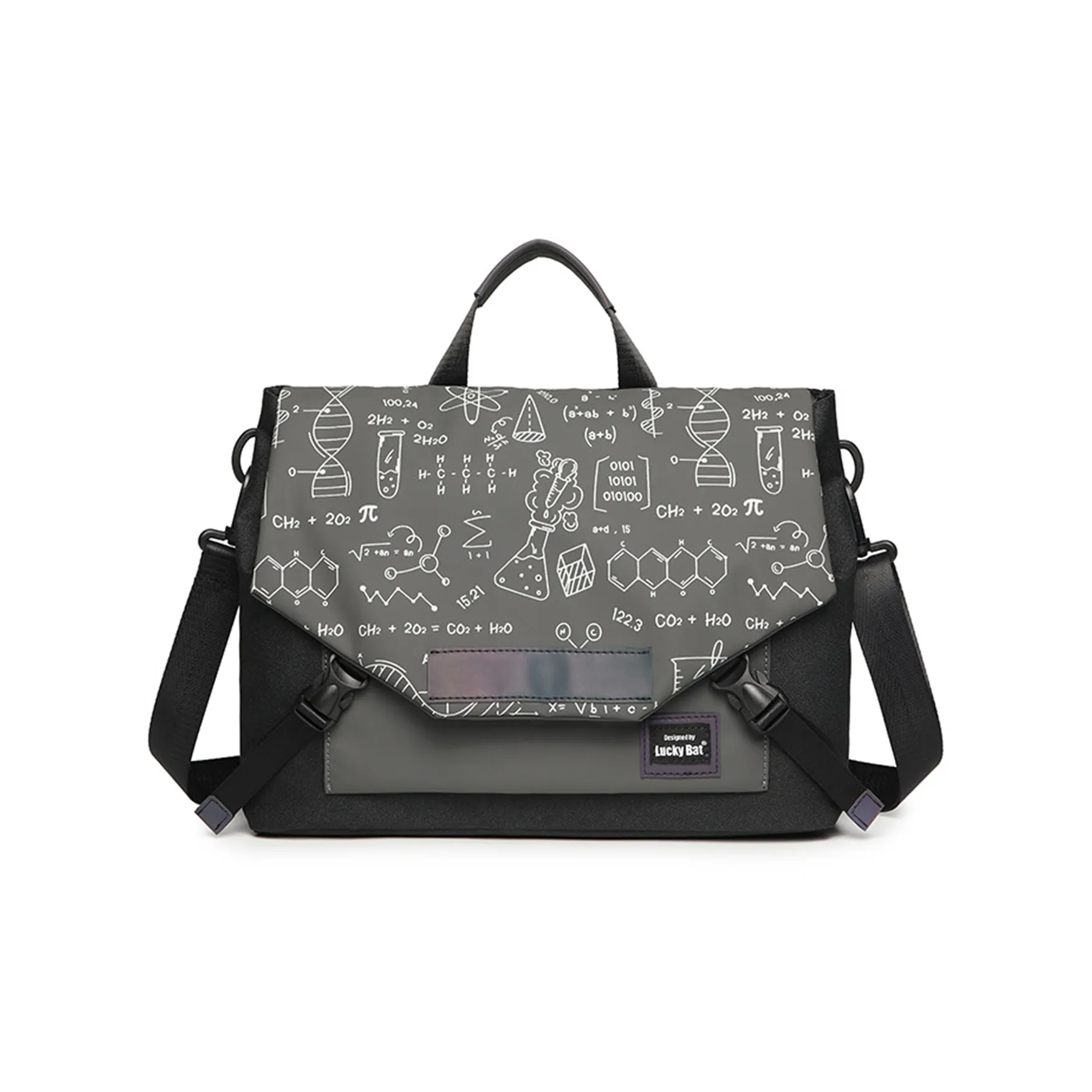 TAKI ПУ (полиуретан) Fashion Versatile Одно плечо Сумка Обычный Унисекс Черный Серый Equation Черный Equation Черный Lightning