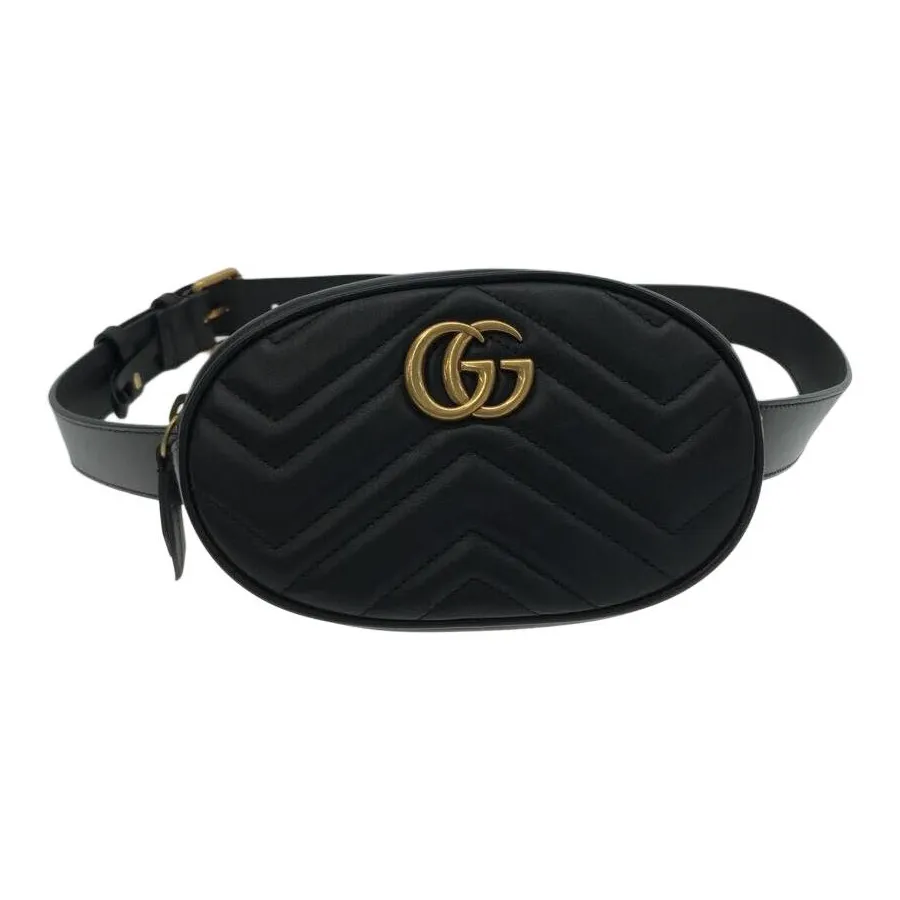GUCCI GG Marmont Belt Bag Matelasse Black