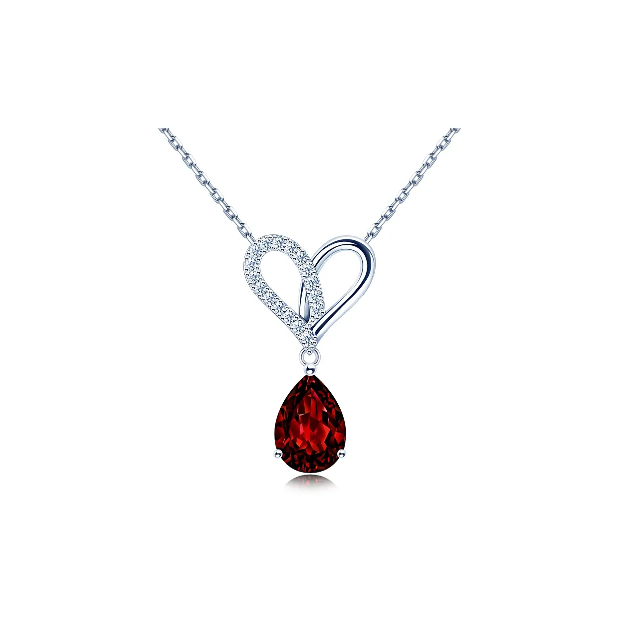 Rarebeauty Natural Garnet 925 Sterling Silver Blood Ruby Colored Gemstone Pendants Women's