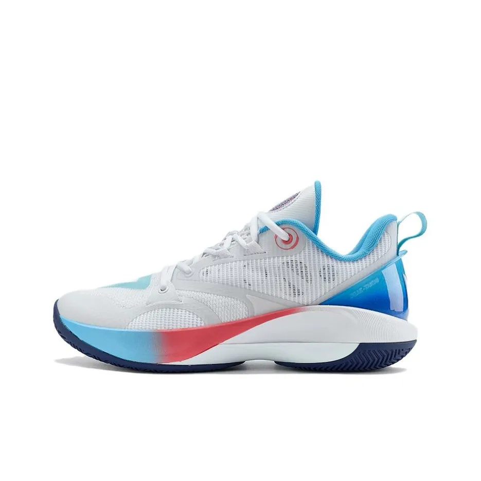 PEAK Basketball Shoes Unisex Low-Top White/Tropical Blue