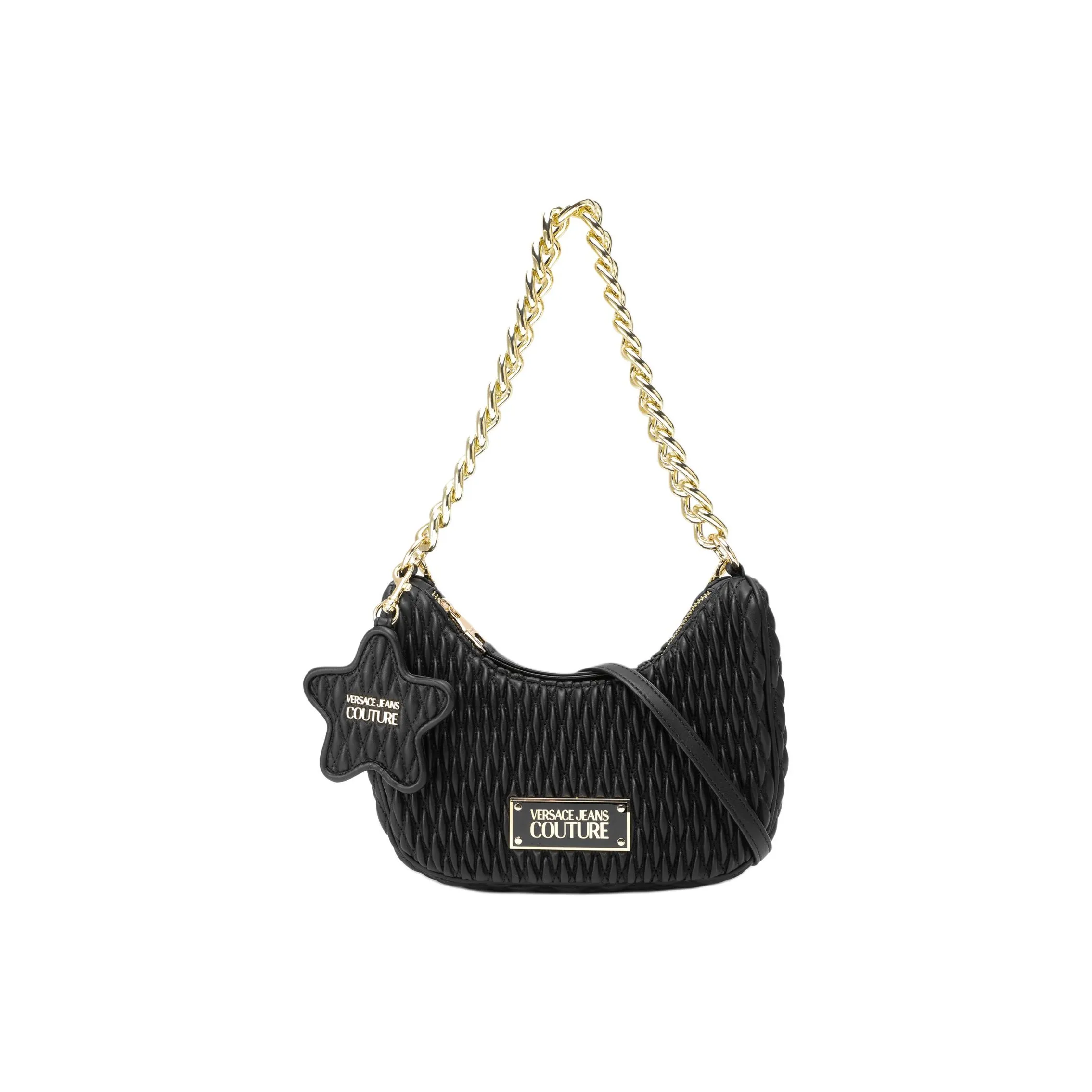 VERSACE JEANS COUTURE Polyurethane Portable Crossbody Bag, Shoulder Bag Women's Black