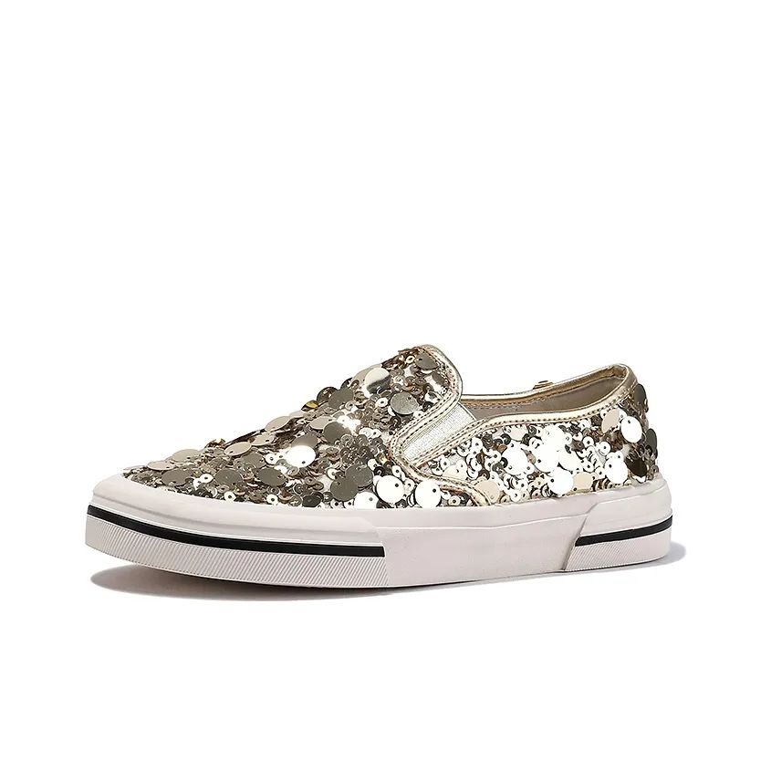 BELLALILY Slip-resistant Lightweight And Breathable Скейтборд Кроссовки Женские Gold Black Silver