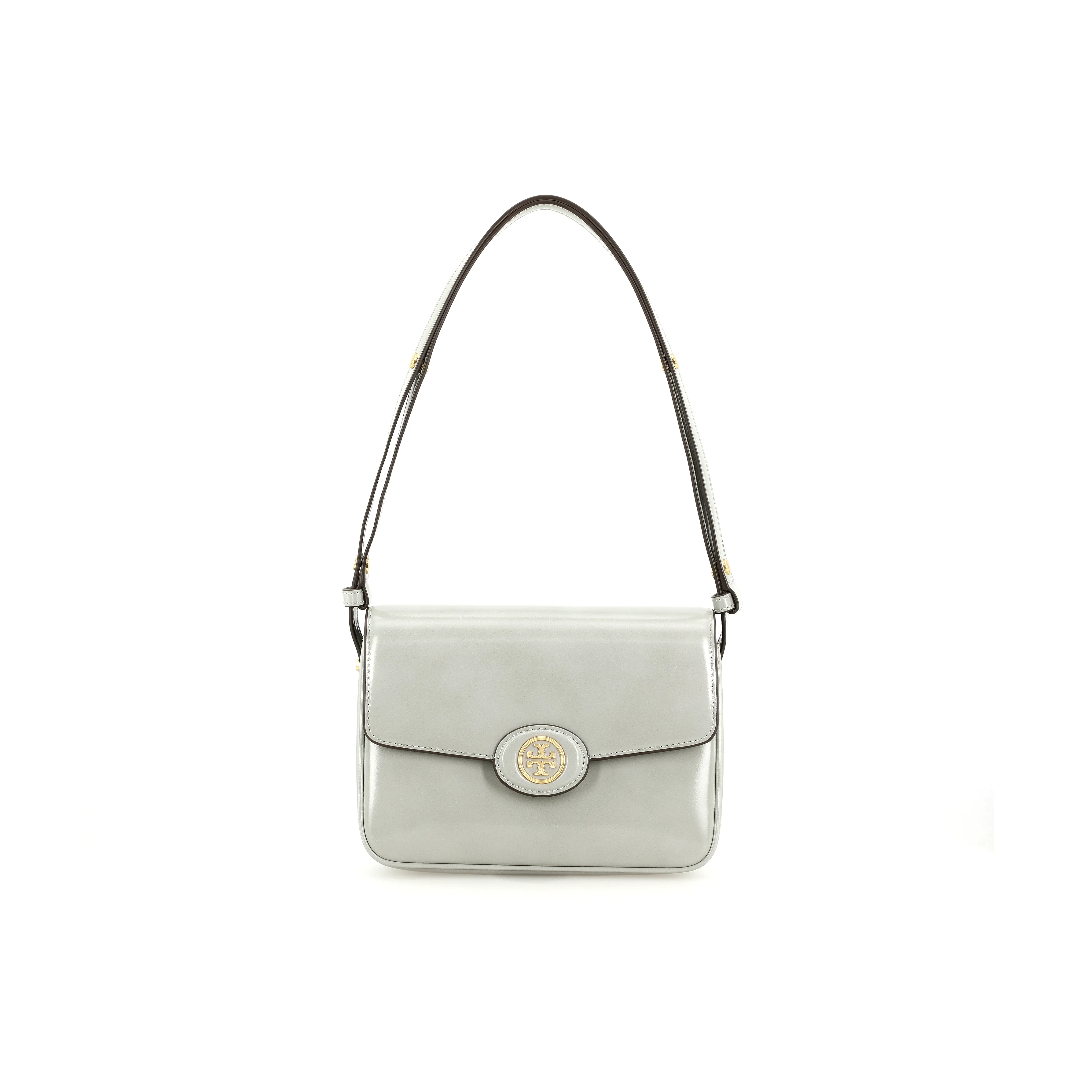 TORY BURCH Robinson Коровья кожа Спилок Сумка через плечо Сумка на плечо Стандартная Женская Светло-серый