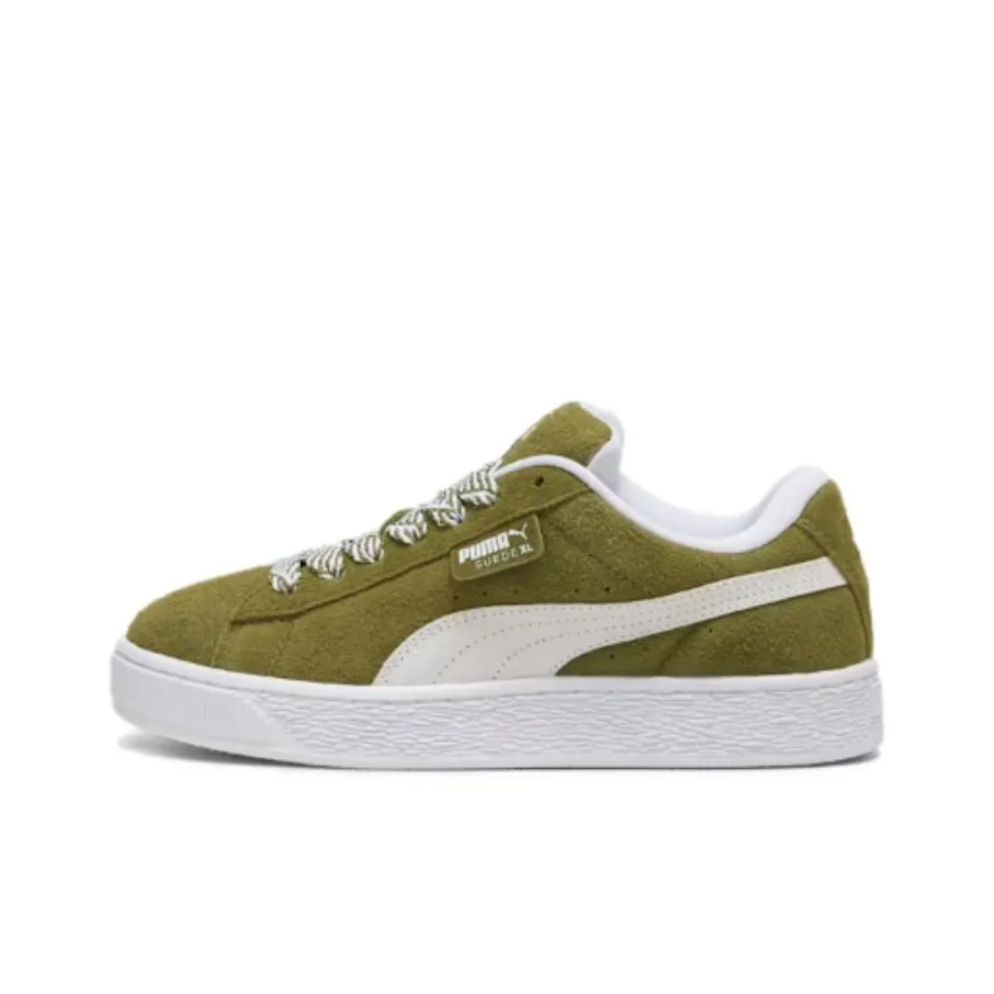 PUMA Suede XL Мягкий Амортизация Износостойкий Низкий Топ Скейтборд Кроссовки Женские Белый Зеленый