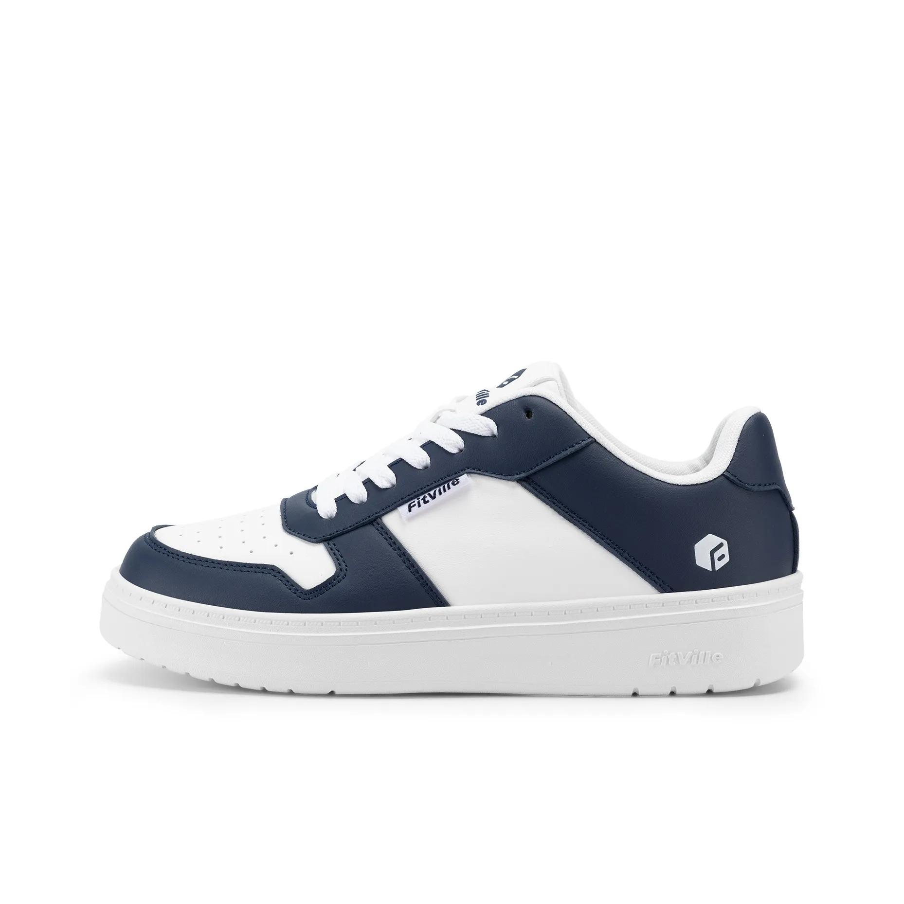 Fitville Abrasion Resistant Slip Resistant Low Top Skateboard Shoes Men
s Blue White Plus Size Men
s Shoes