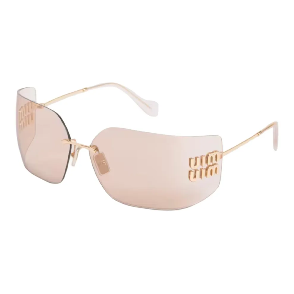 MIU MIU Logo plaque Wraparound frame Sunglasses
