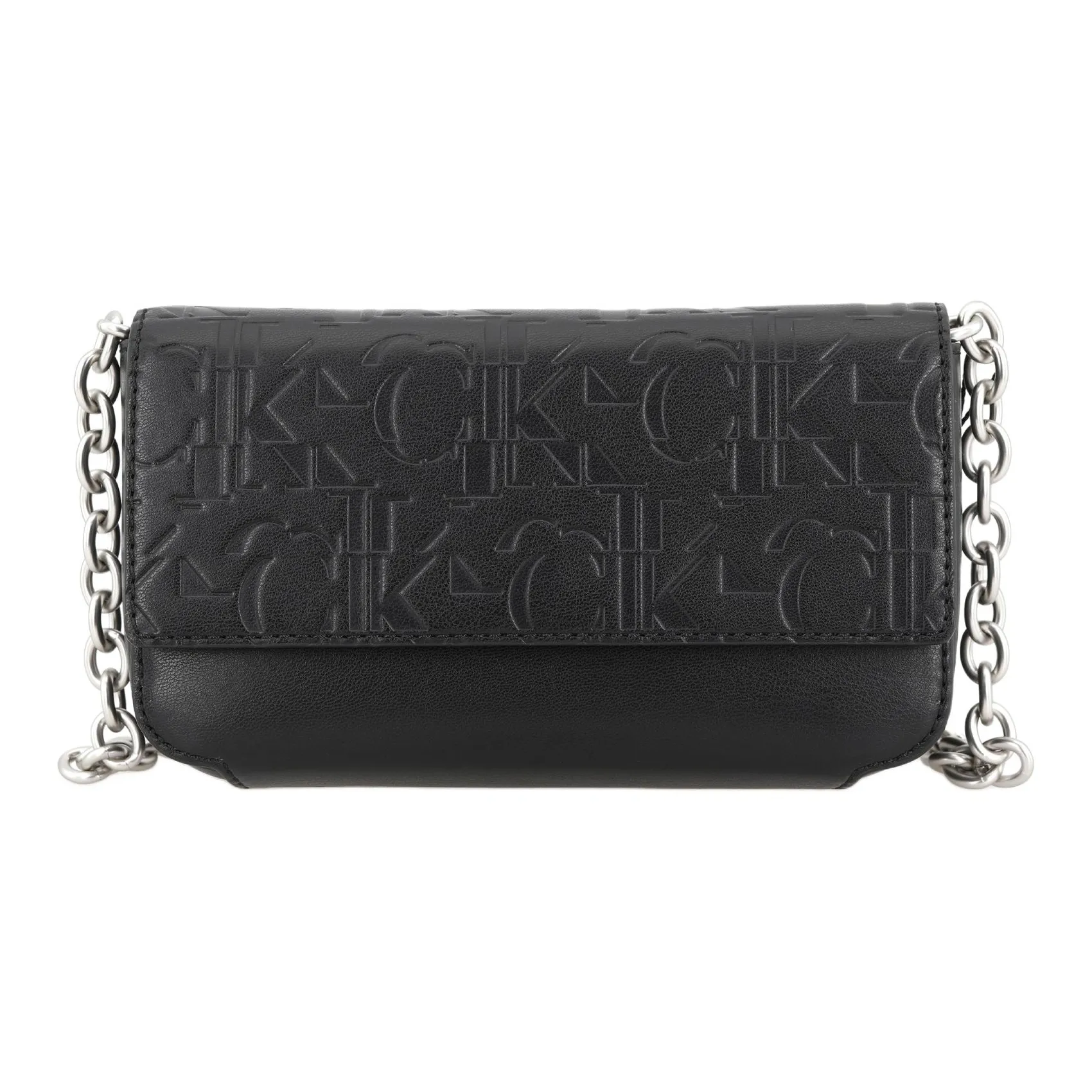 CALVIN KLEIN Synthetic Material Cell Phone Pouch Shoulder Bag Medium Size Women's Black