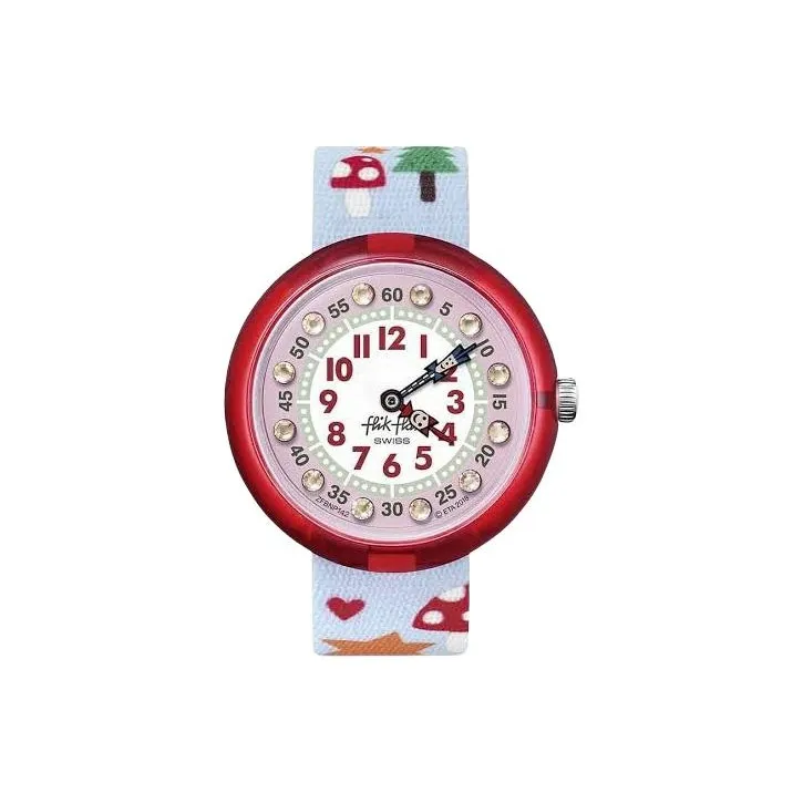 Swatch Quartz Механизм Детские часы 32 мм Белый циферблат Пластиковый корпус Часы Тканевый ремешок