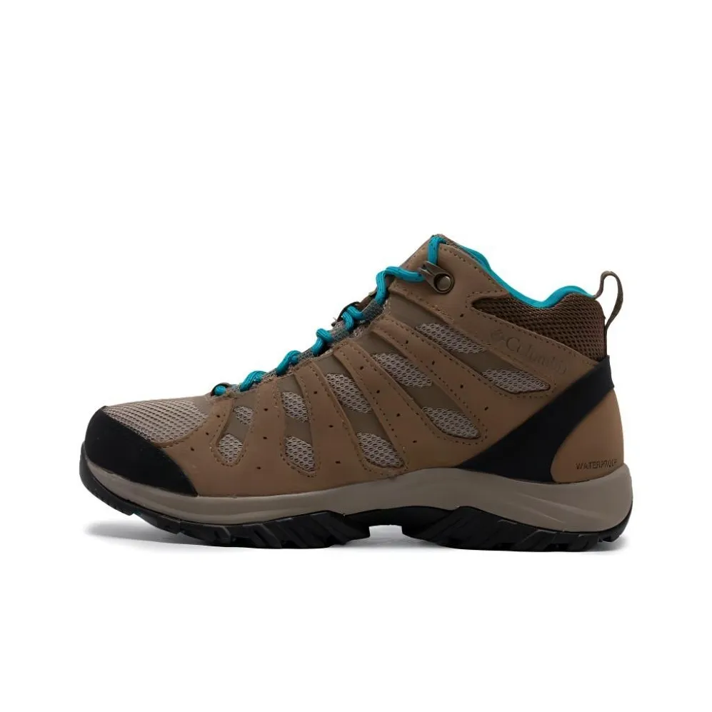 Columbia Anti Slip Wear Resistant Mid Top Hiking/Trekking Shoes Women's Brown Blue