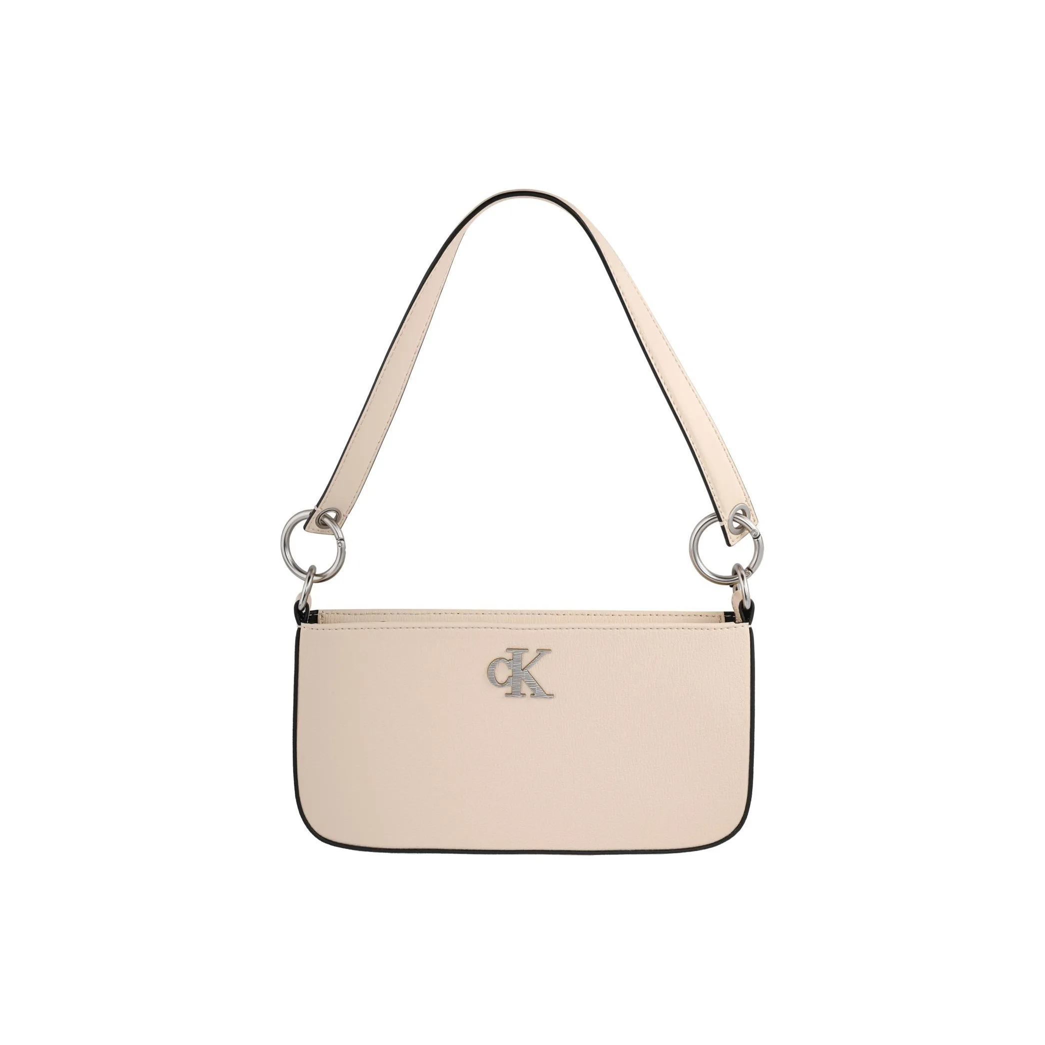 calvin Watch KLEIN Synthetic Material Underarm Baguette Shoulder Bag Women's Apricot