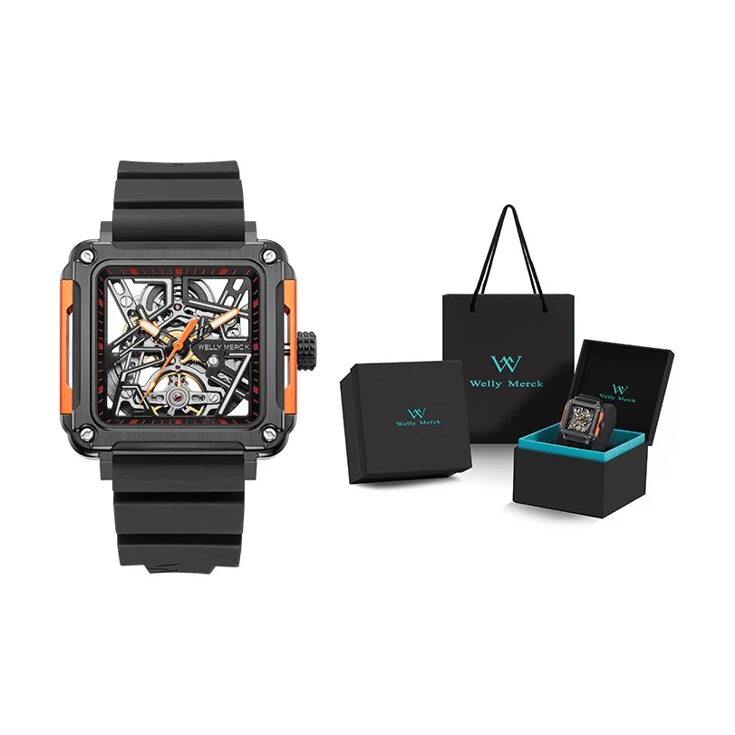 Welly Merck Автоматический Механический Часы Мужские Черепный Циферблат WM091M 1