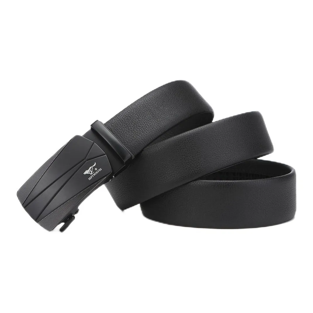 SEPTWOLVES Genuine Leather Automatic Buckle Suitable For Young And Middle Aged Businessmen Leather Belts Men's