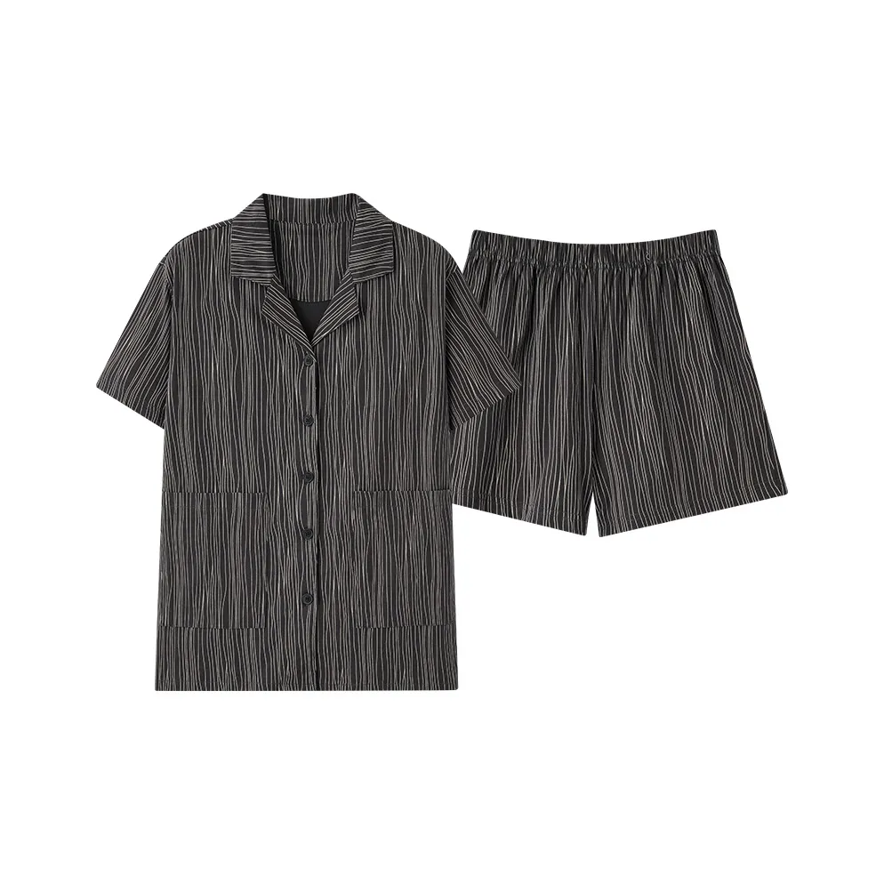 Kerener Летний комплект пижам для женщин темно-серый