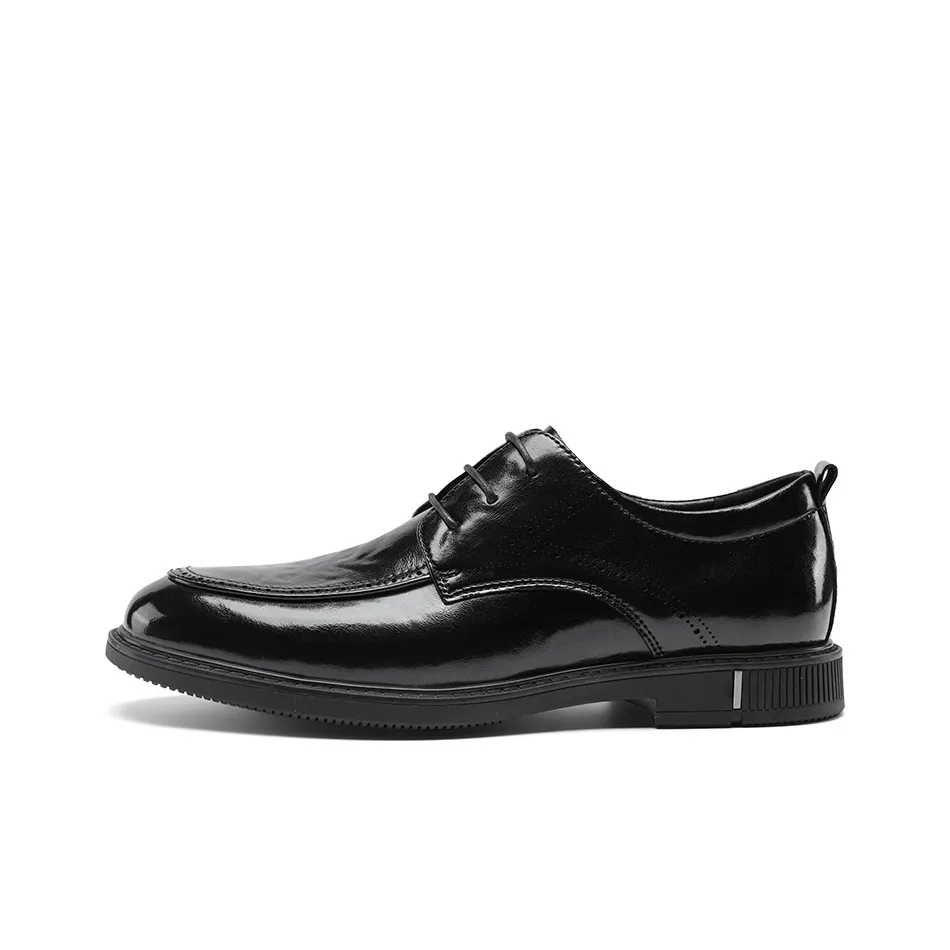 G.N.SHIJIA Casual Leather Shoes Men's Low Top Black/Brown