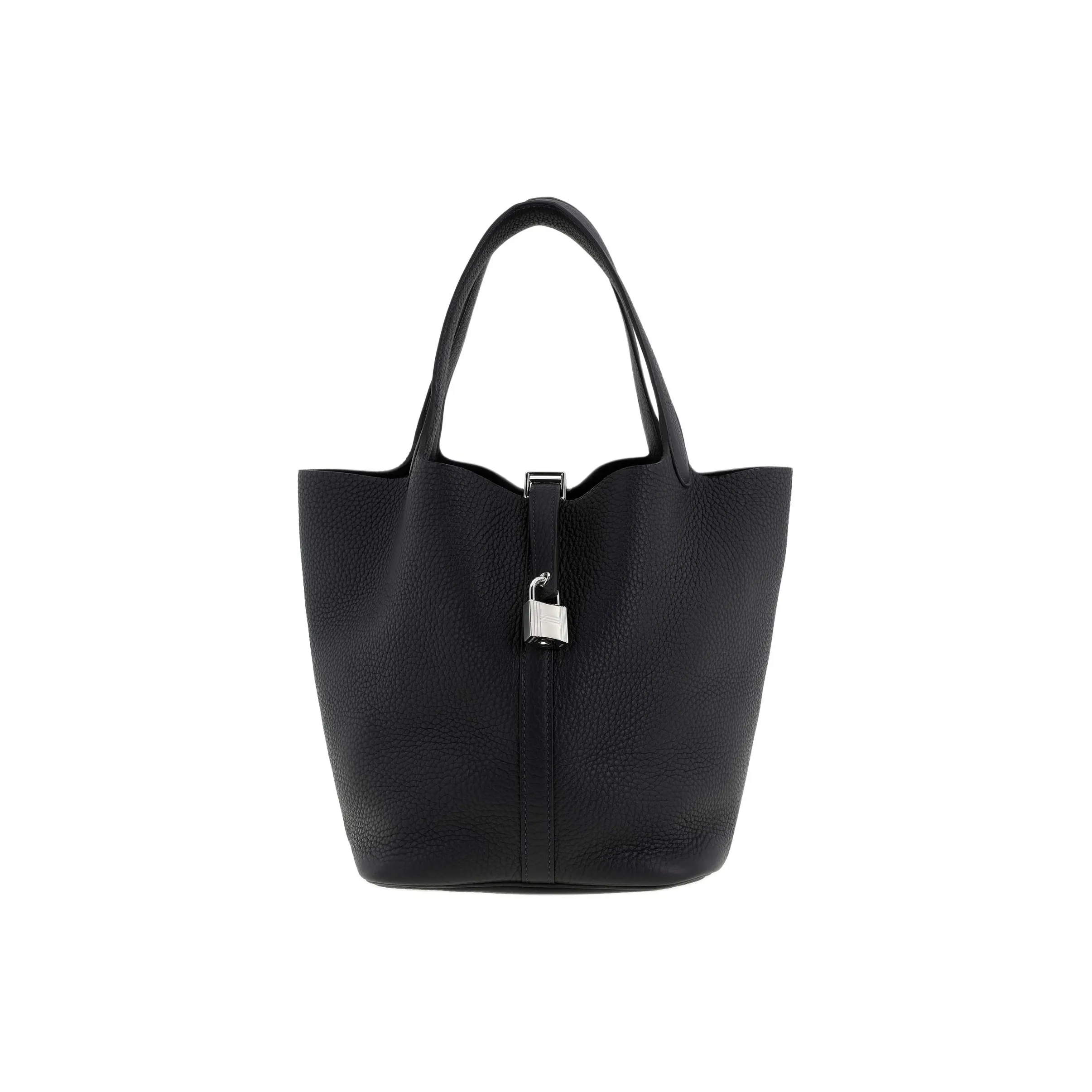 HERMES Picotin Lock TC Leather Cow Leather Basket Bag Handbag Bucket Bag 22 Women's 3Y Caban Dark Blue