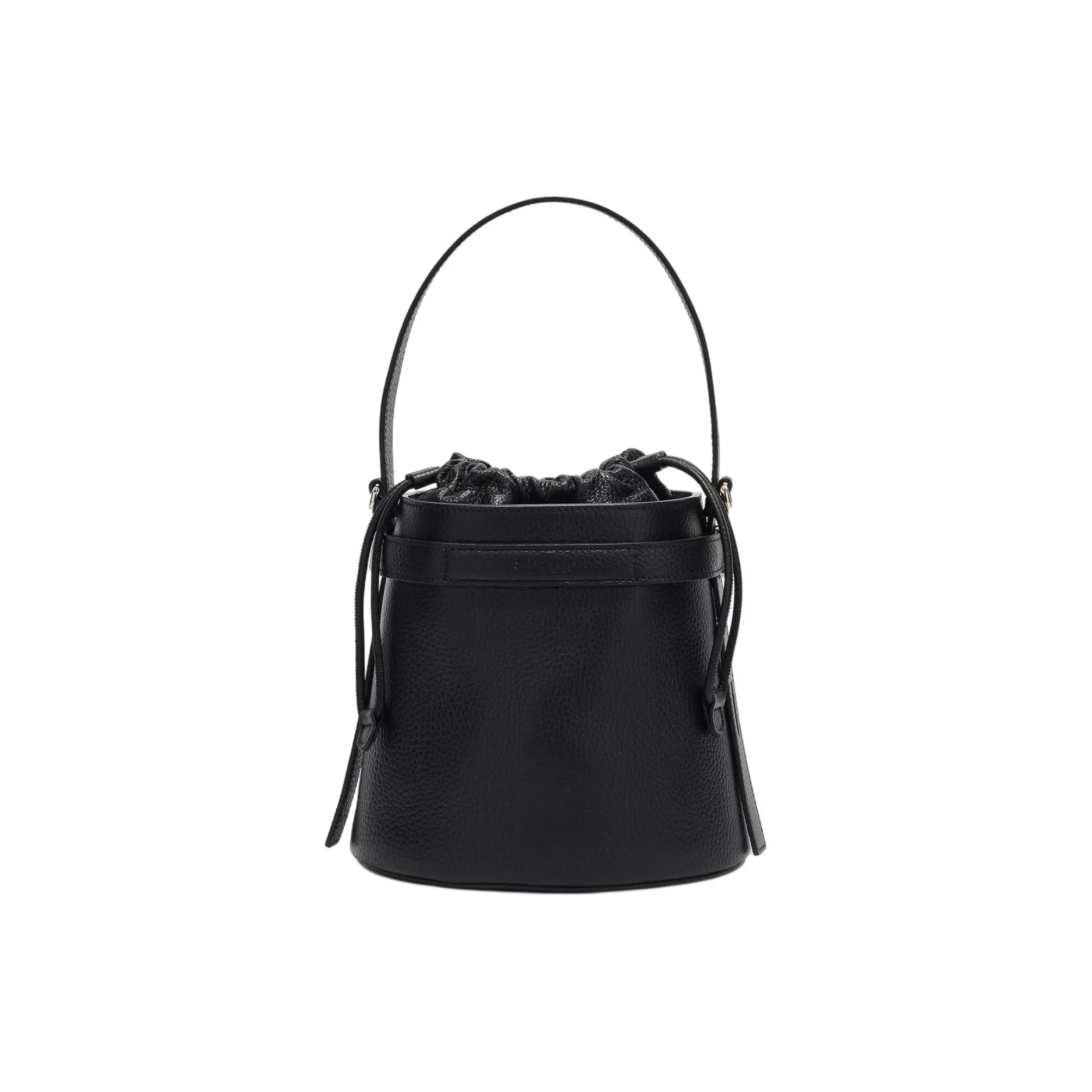 Furla Grain Calfskin Bucket Bag, Shoulder Bag, Crossbody Bag Women's Black