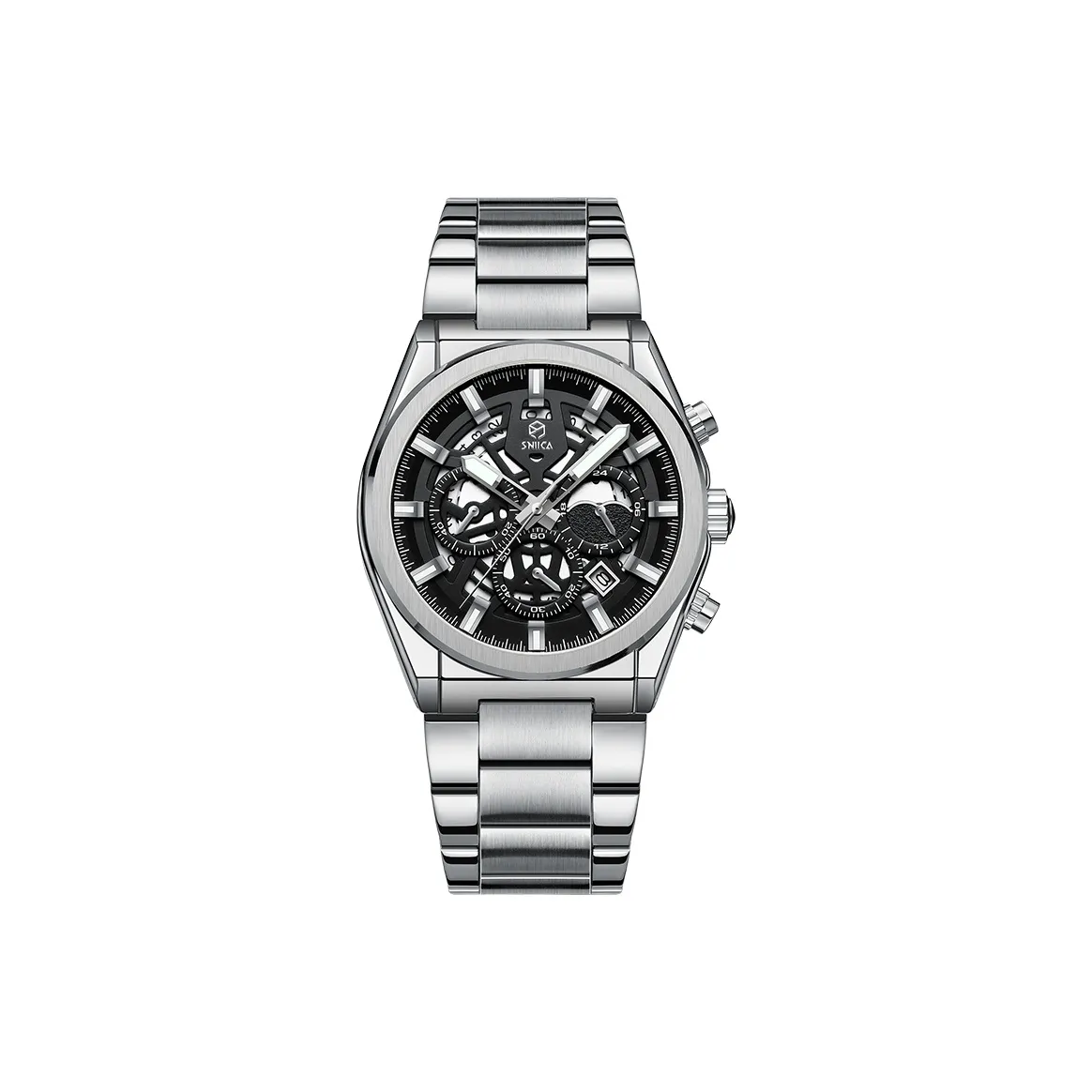 SNIICA Trendy Collection Модный тренд Деловой формальный Мужские часы Openworked Dial Mechanical Style