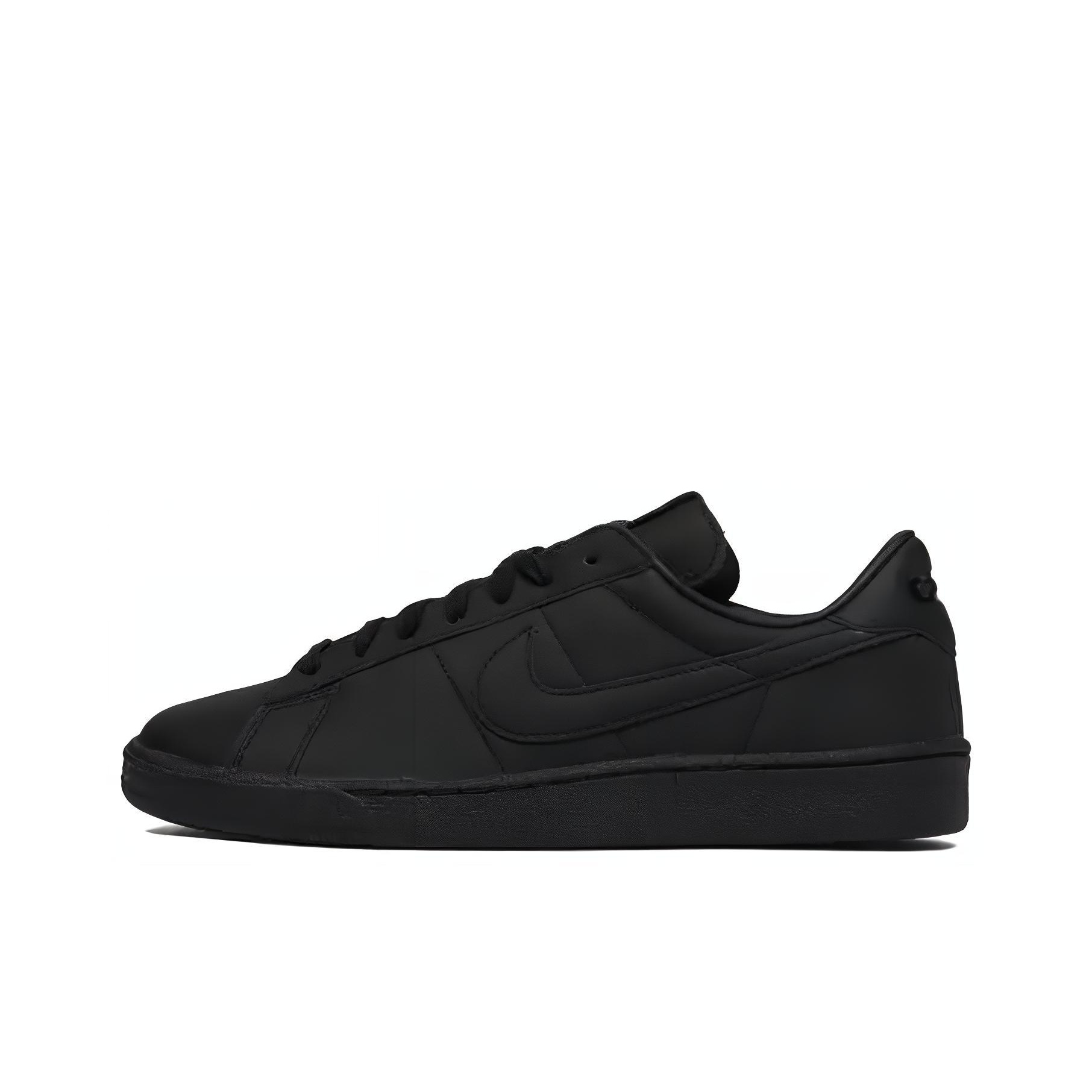 nike black leather tennis shoes