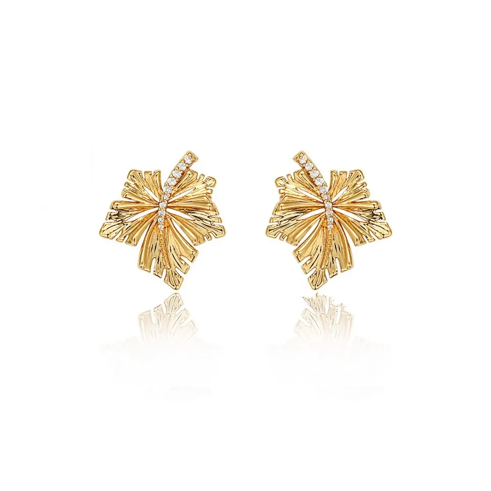 Exhibition Rhinestone Copper Silver Clasp Earrings Women's