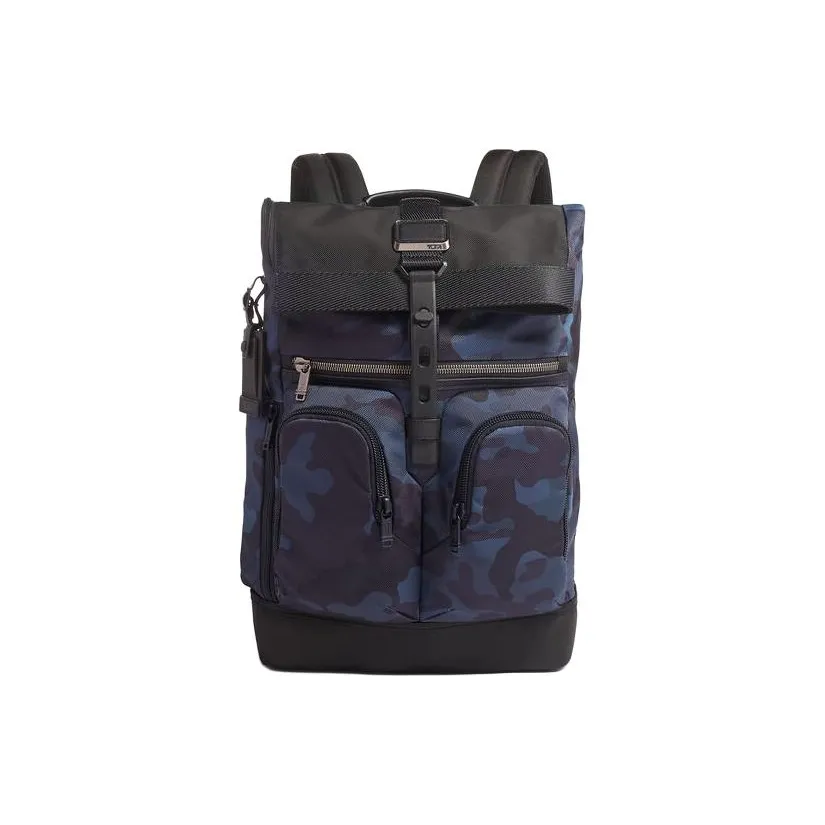 TUMI Alpha Bravo Fabric Backpack Men's Black & Blue