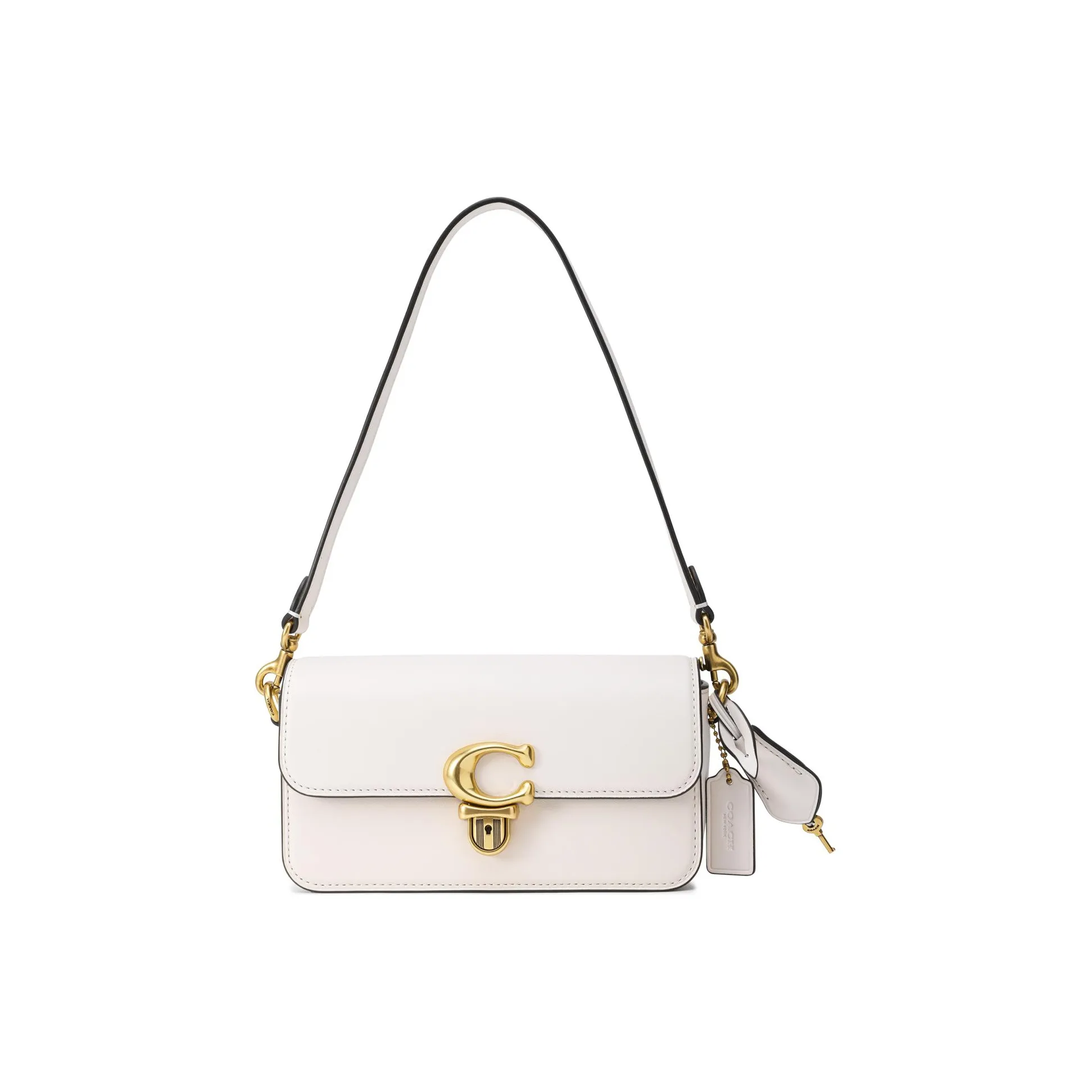 COACH Studio Cow Leather Portable Crossbody Bag, Shoulder Bag Trumpets Women's White