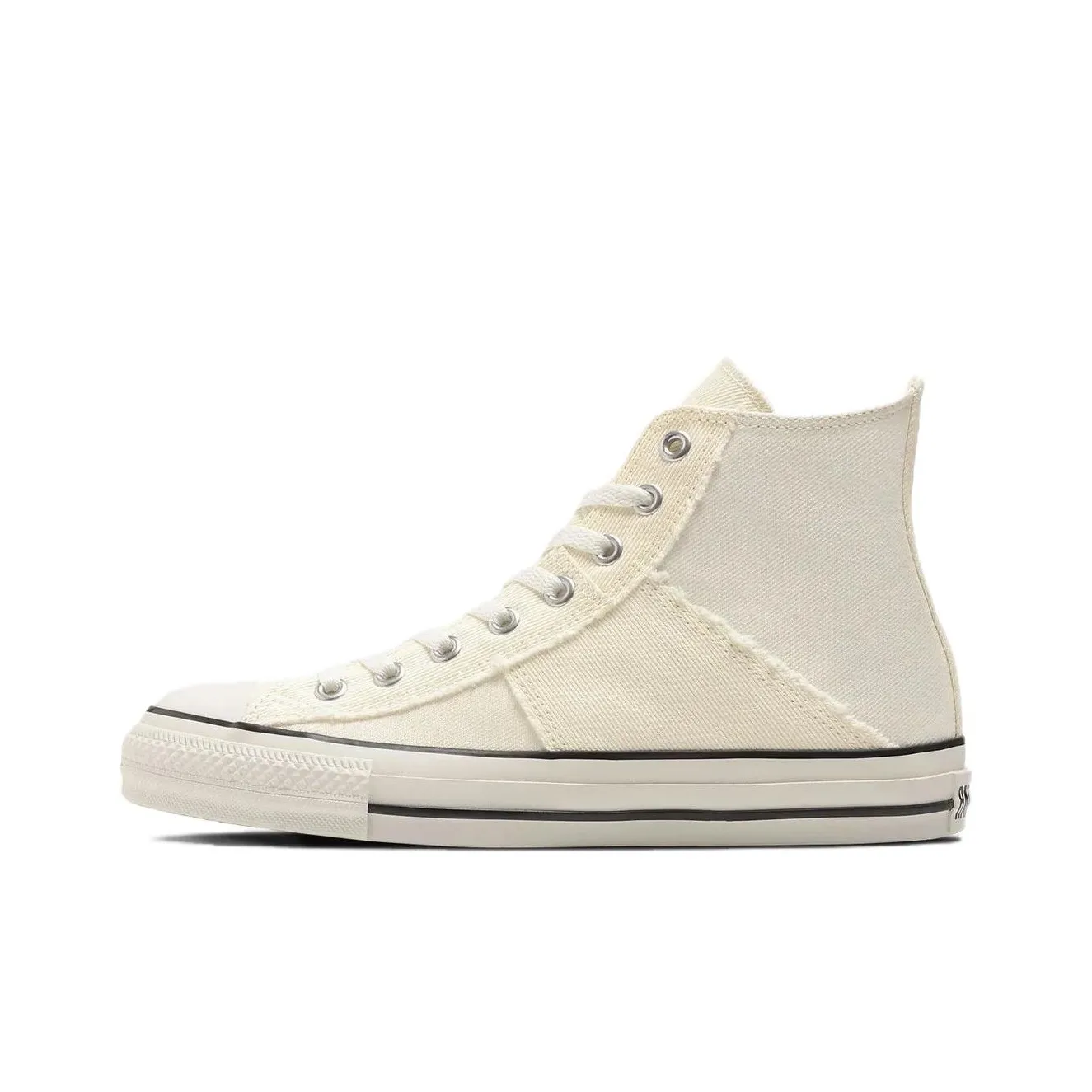 Converse All Star Denimpatchwork Hi Abrasion Resistant Shock Absorbers High Top Canvas Shoes Unisex Ecru Japan Version