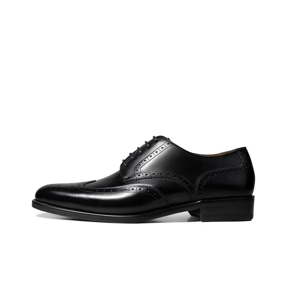 THOM WILLS British Business Calfskin Derby Shoes Dress Shoes Men's Black