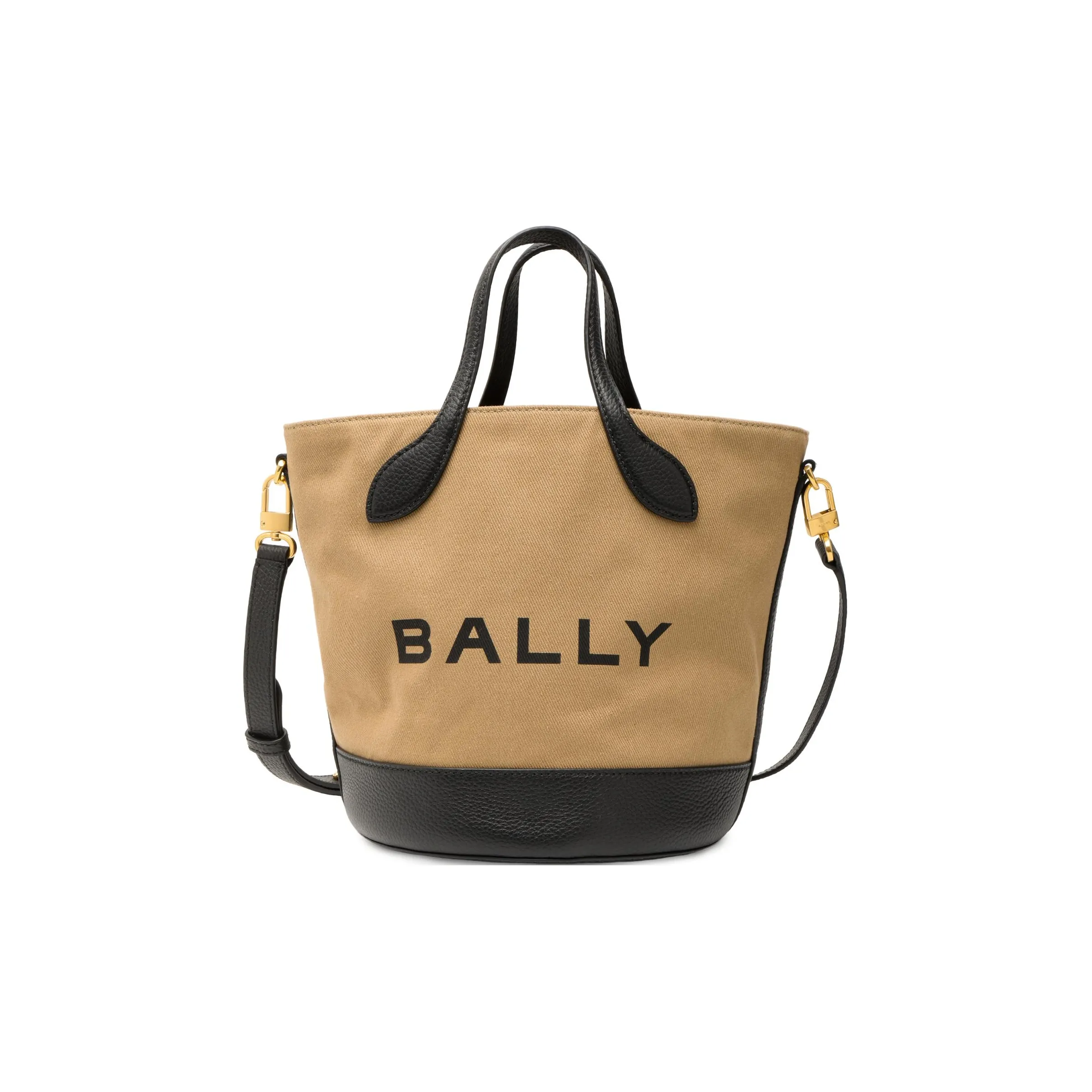 BALLY Ткань с кожаными вставками ведрообразная сумка сумка через плечо сумка на плечо средний размер женский коричневый