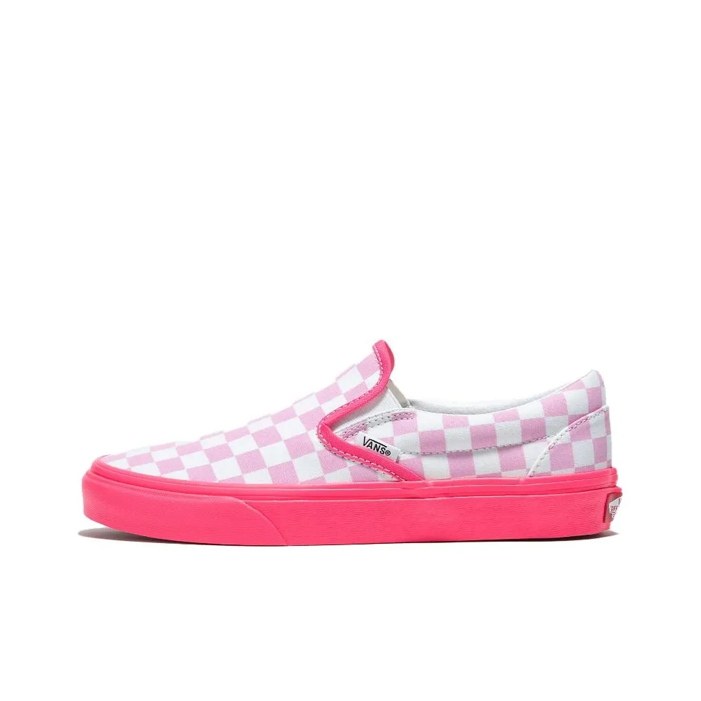 Vans Slip on Customs Neon 'Pink Checkerboard'