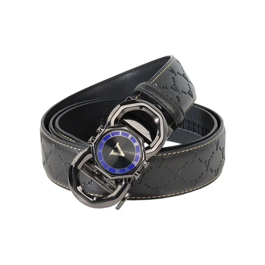 AUGTARLION Винтаж Модный V Logo Monogram Удача Ремни из коровьей кожи Мужской Ширина 3,5CM